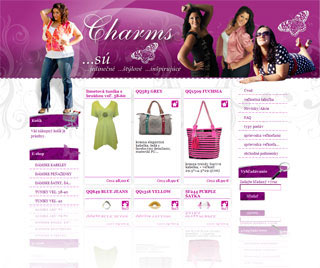 Web a e-shop od CMS Webaster - E-shop Charms.sk