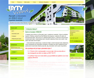 Web a e-shop od CMS Webaster - Bytový komplex Vrbové